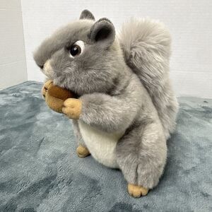 Aurora Miyoni Gray Squirrel Plush Stuffed Animal with Nut 8” New